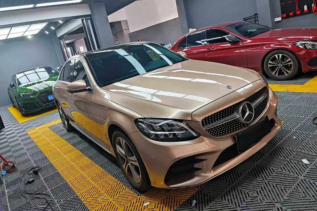 PET Metallic Champagne Vinyl Wrap