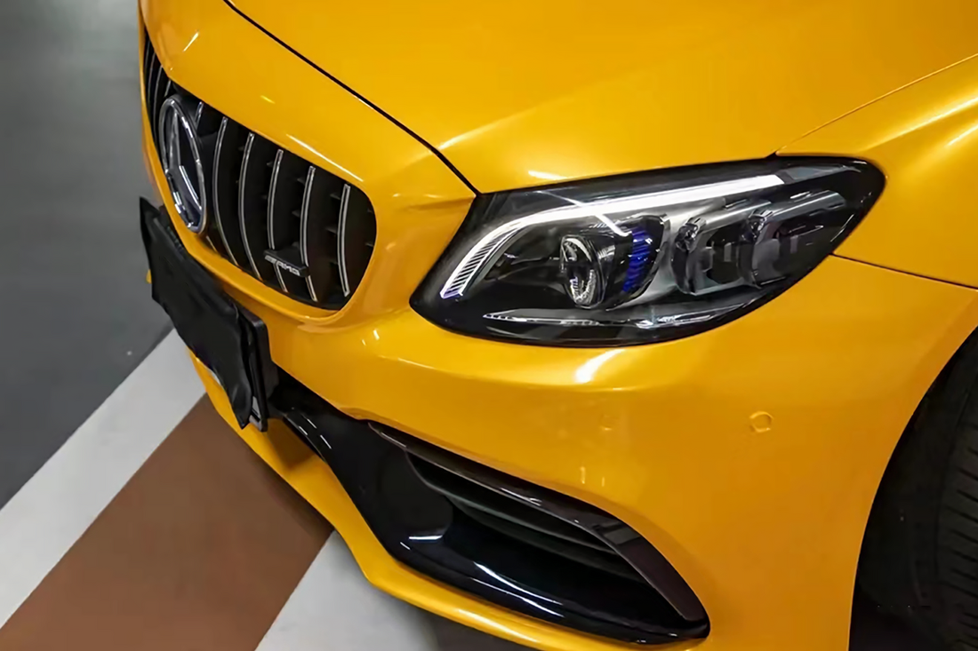 PET Metallic Maple Leaf Yellow Vinyl Wrap