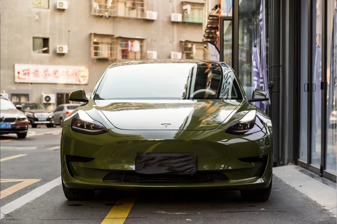 PET Battle Green Vinyl Wrap