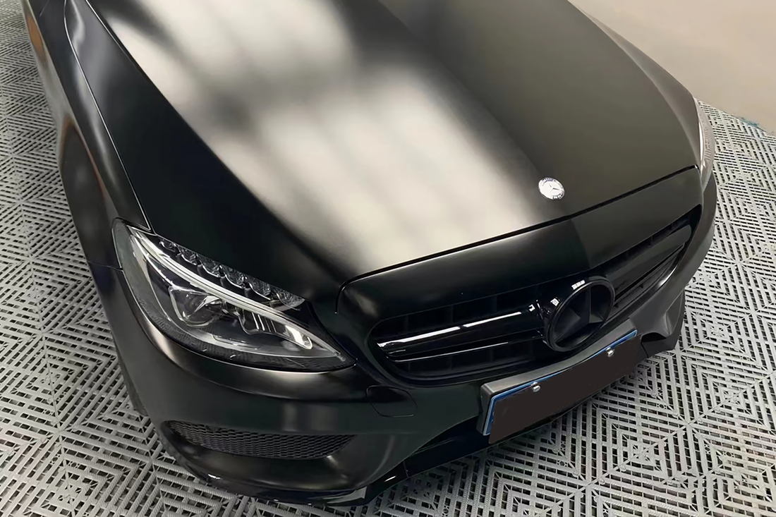 PET Matte Metallic Black Vinyl Wrap