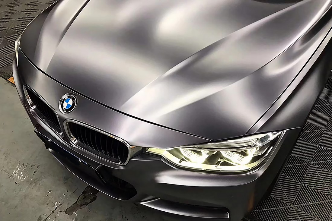 PET Matte Metallic Carbon Gray Vinyl Wrap